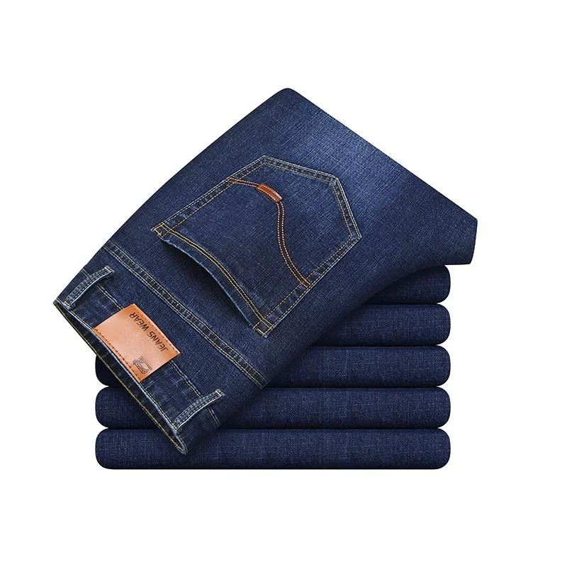 Business Men Jeans Pants Retro Classic Denim Trousers Casual Soft Stretch Luxury Jeans Fashion Men‘s Denim Pant pantalon homme