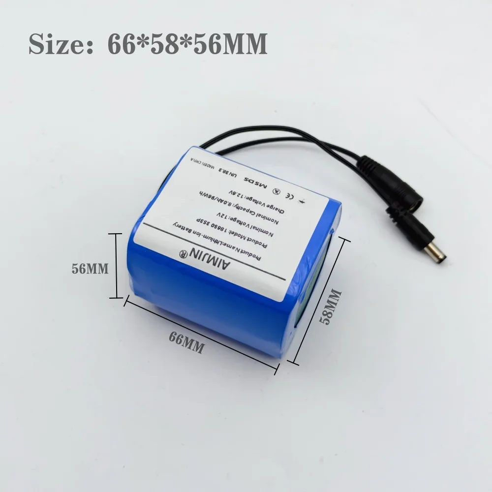 بطارية ليثيوم 12 فولت 18650 3S3P 8Ah لمصابيح زينون لوحة حماية مكبر الصوت ولوحات القيادة ومكبرات الصوت والشاشات والإلكترونيات وما إلى ذلك