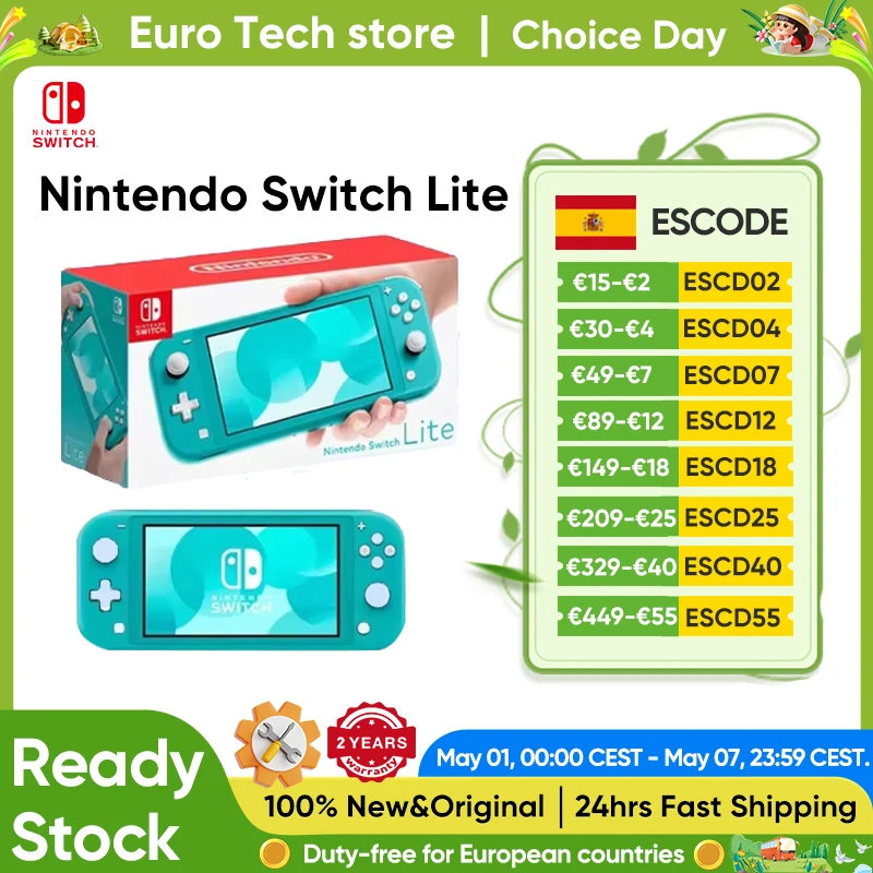 Consolas Nintendo Switch Lite - 32GB Batería 3570mah 5.5'' Compacto y liviano Controladores integrados Juegos compatibles