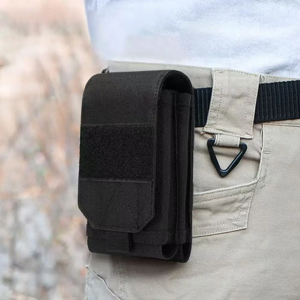 

Outdoor Tactical Double-layer Mobile Phone Bag 7in Power Bank Phone Storage Bag Notepad Mobile Phone Hanging Bag Waist Hanging