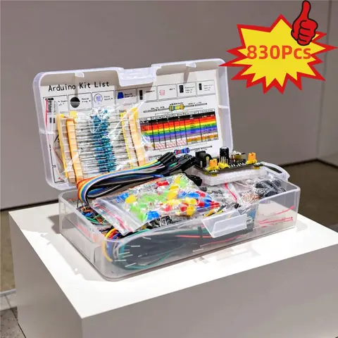 Electronic Components Electrolytic Capacitor Resistor led 830 Hole Breadboard Kit MB-102 for UNO R Component Pack Beginner Start