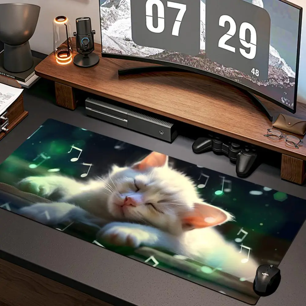 anime cute sleep kitty Mouse Pad New Computer Home Mousepad XXL Desk Mats Natural Rubber Office Anti Slip Gaming Accessories pad