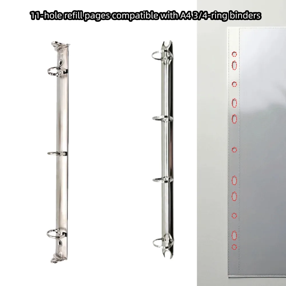 A4 11-Hole Clear Single-Sided Photo Sleeve Pages Acid-Free PVC-Free For Binders Postcards, K-Pop/Star Collection, Card Storage