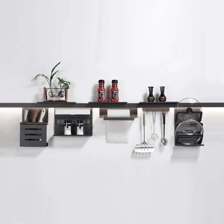 Supeni wall mounted storage holders racks multi-functional kitchen utensils rack and appliances seasoning wall hanger