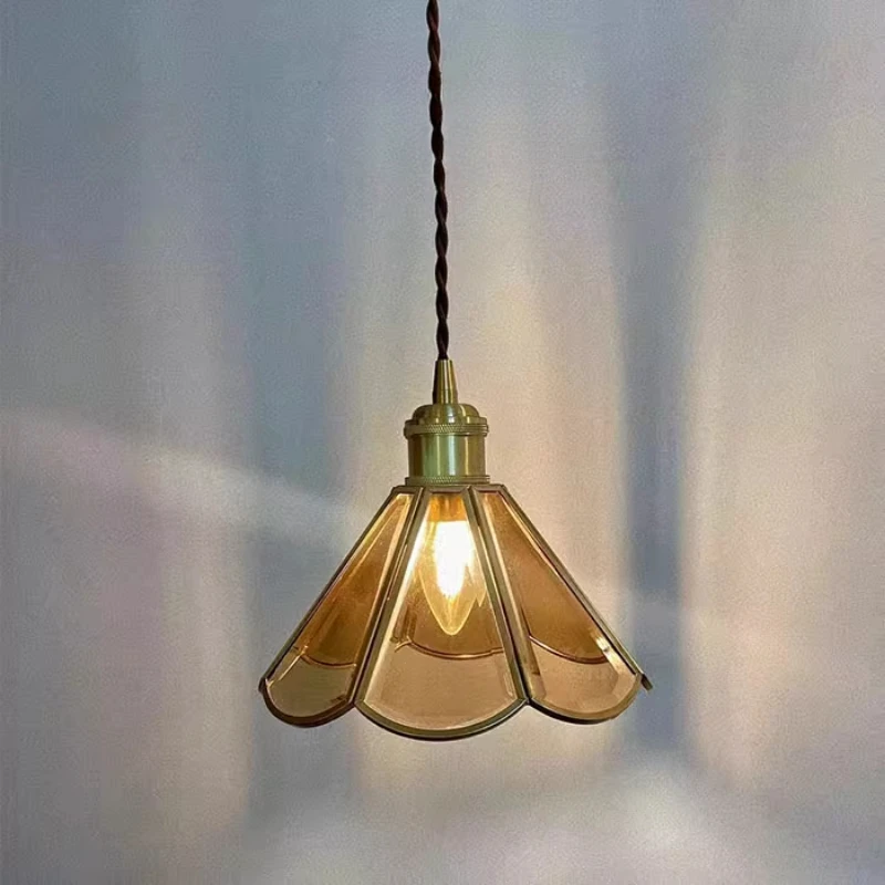 

Стекло чайного каштана, французский минималистский янтарный американский стеклянный кулон, винтажный ресторан-бар, изголовье кровати в спальне