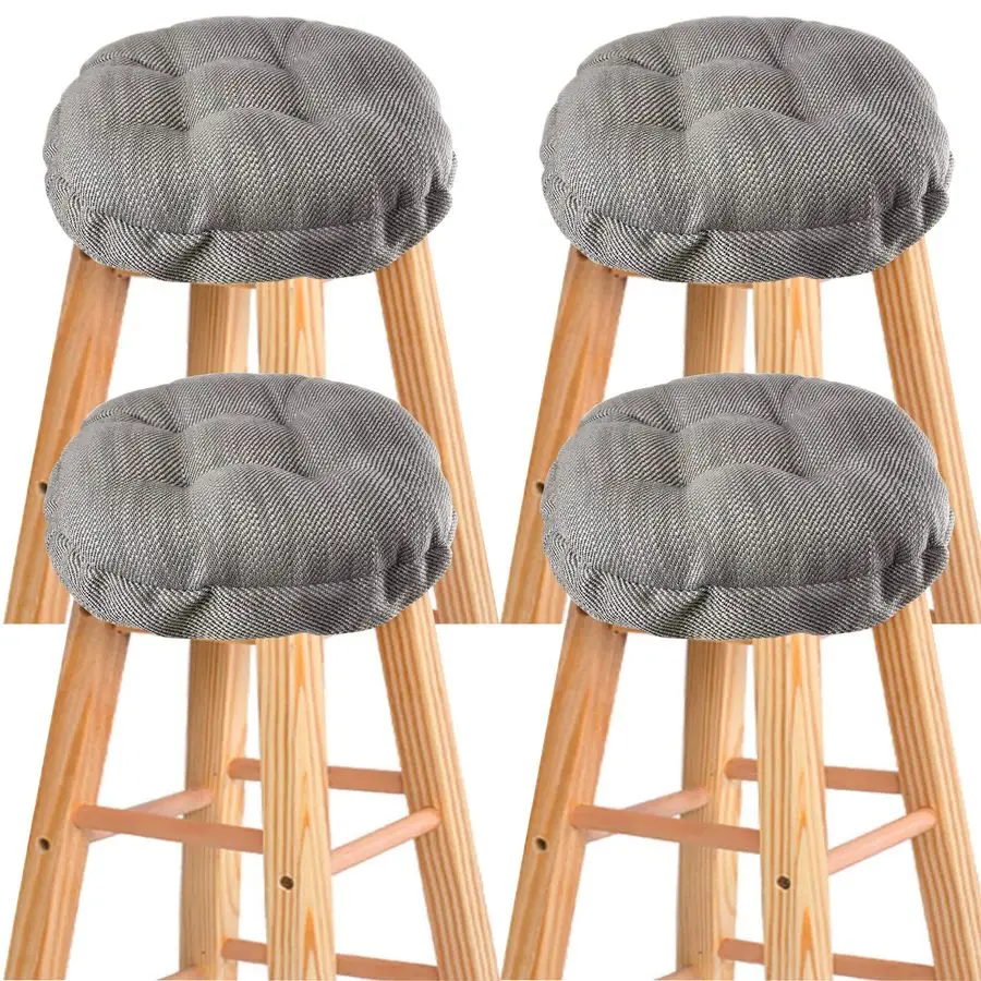 

Bar Stool Cushions Round,4 Pack Stool Covers Round Bar Stool Seat Cushions Covers Padded with Elastic Bands AntiSlip Bottom 1415