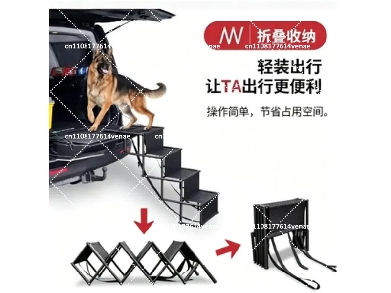 Pet Ramp with Non-Slip Surface, Aluminum Frame Dog Cat Ladder for Bed Truck Car SUV, Supports 200 Lbs