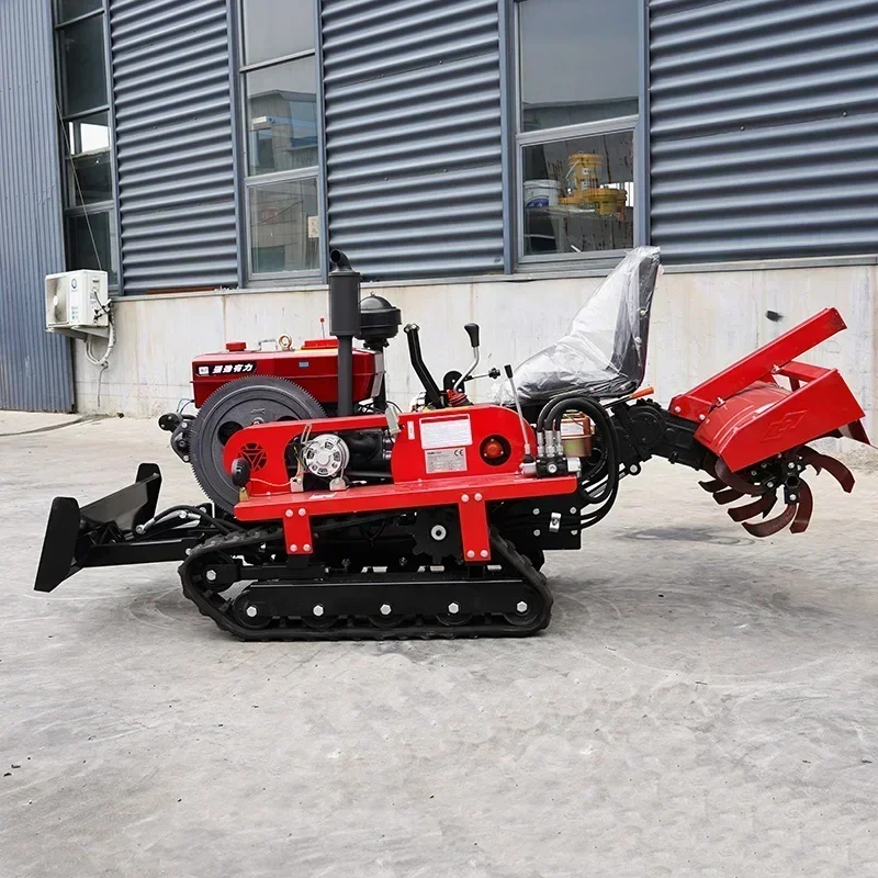 Multifunctional Rotary Tiller Agricultural Machinery Rotary Cultivator Mini Crawler Tractor Price