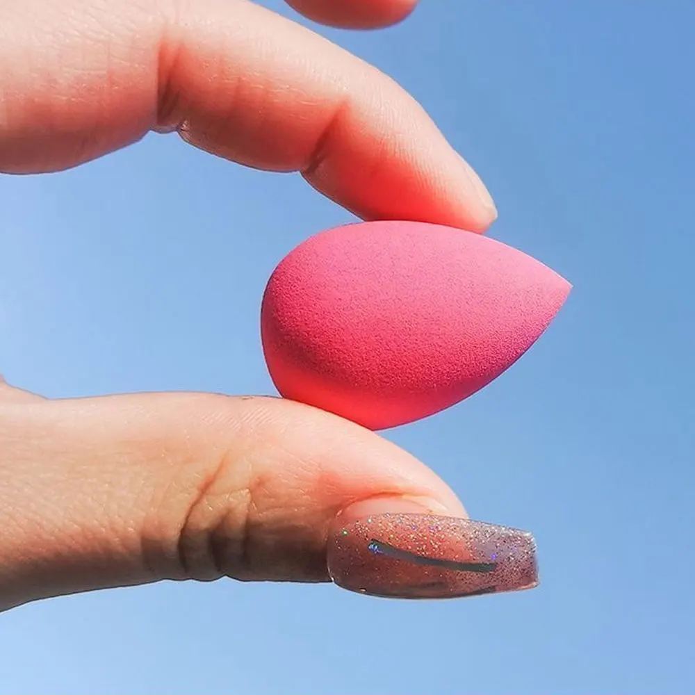 5/15 szt. Mini Gąbki do Makijażu, Dwu-funkcyjne Gąbki do Makijażu na Mokro i Sucho, Różowe Skośne Gąbki do Pudru w Kształcie Kropli, Narzędzia do Makijażu