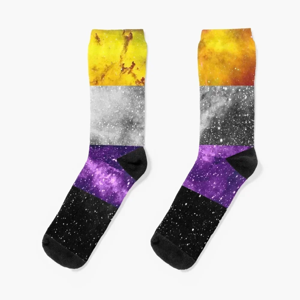 

Nonbinary Galaxy Socks Stockings compression gifts cool luxury Socks Man Women's