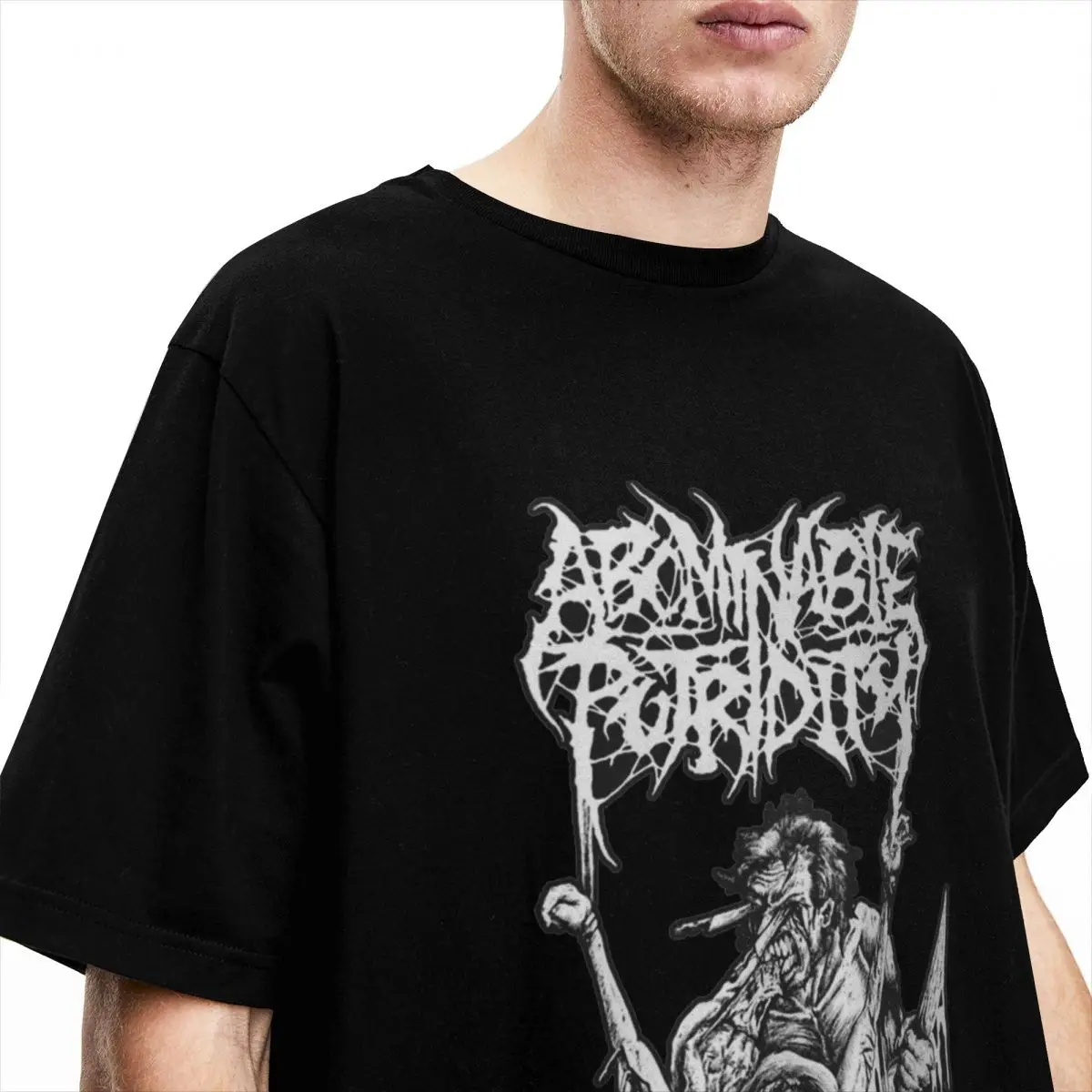 Crazy Metal Band Abominable Putridity Rock T Shirt for Men Women 100% Cotton Tees Shirt Graphic Clothes