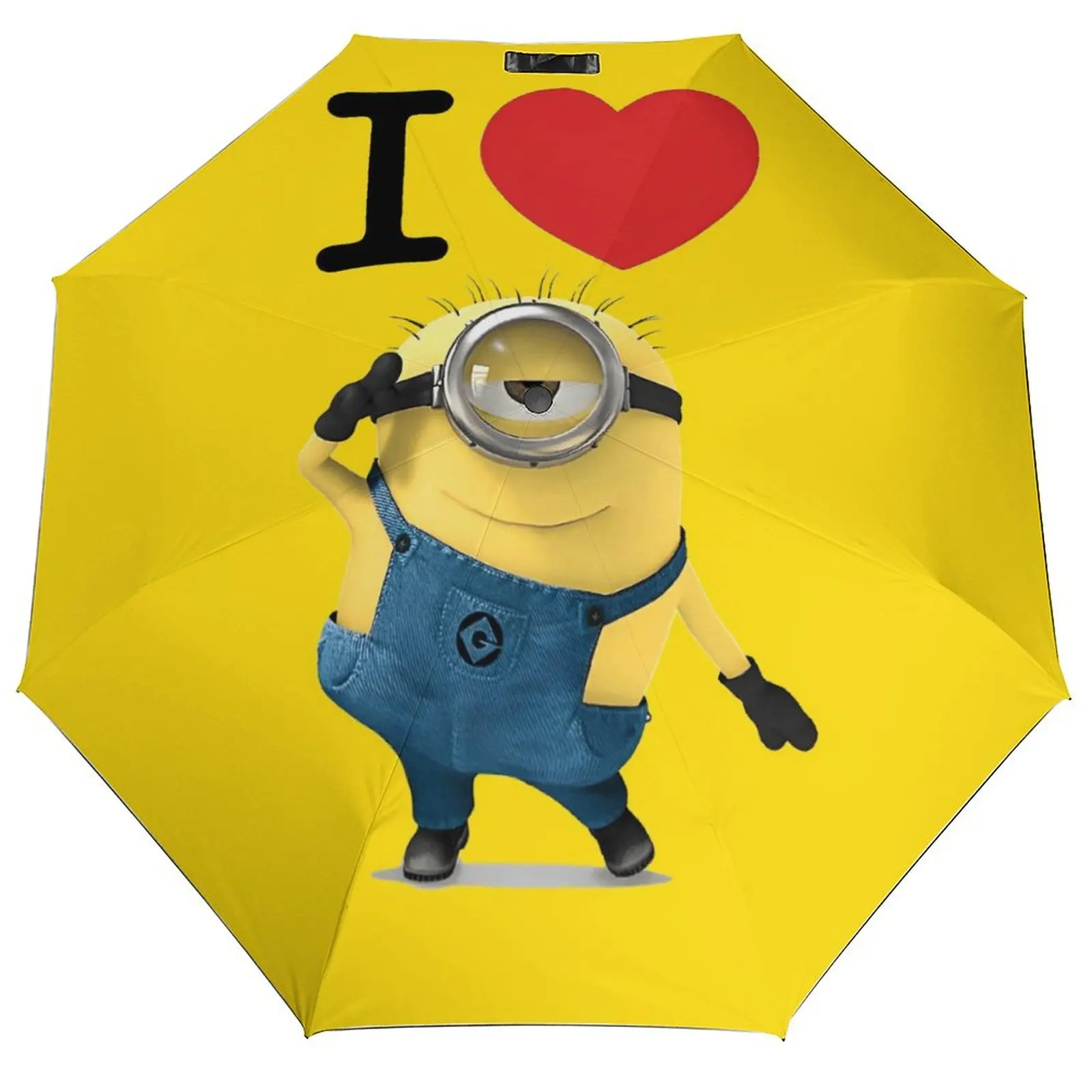 

Fold Umbrella Cute Cartoon Yellow Minions Big Eyes Windproof Umbrella Women Men Automatic Shade Sunscreen Wholesale Umbrellas