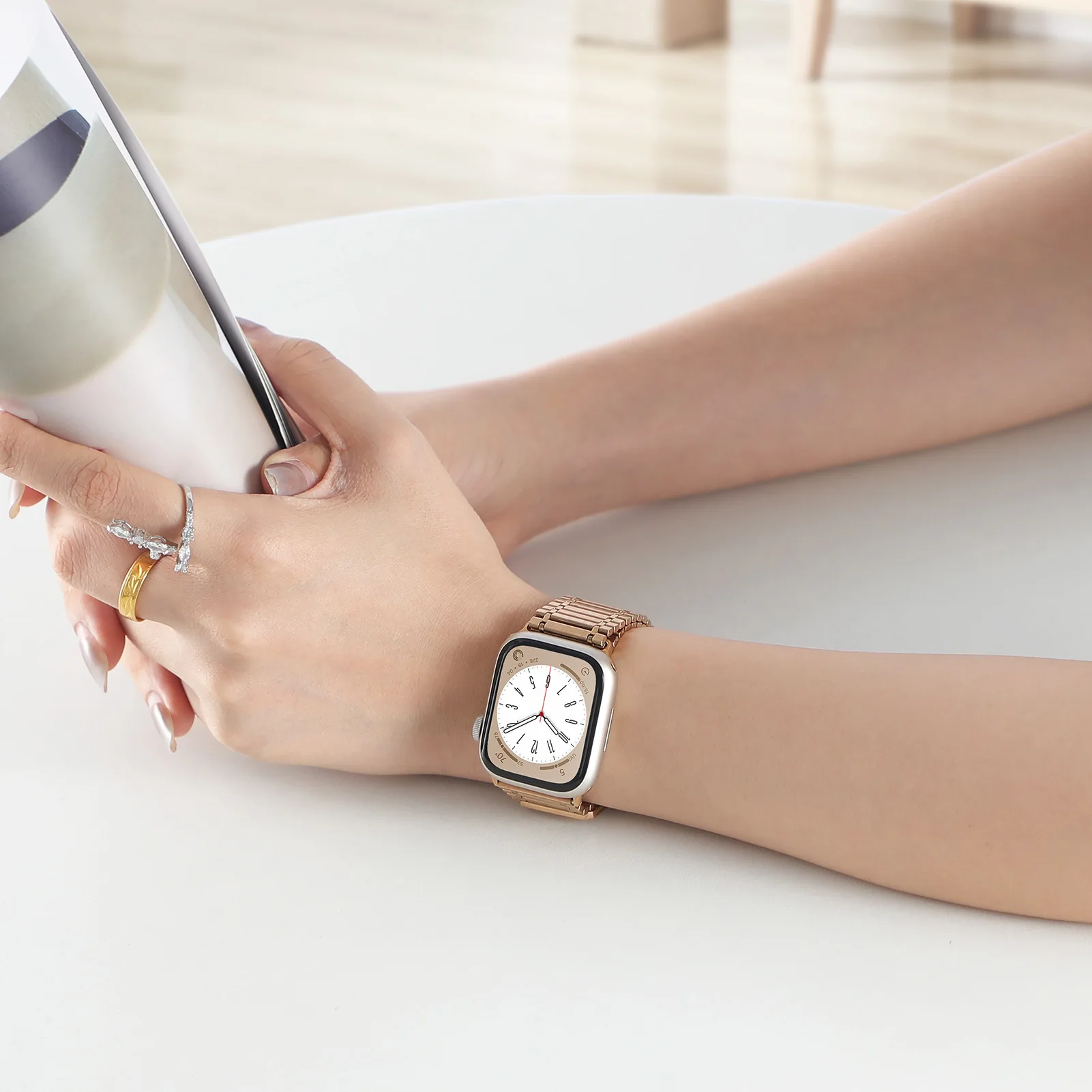 Edelstahlarmband für Apple Watch Band 44 mm 40 38 42 46 45 41 mm Metallgliederarmband iWatch 10 9 8 7 se 6 5 4 Ultra 2 49 mm