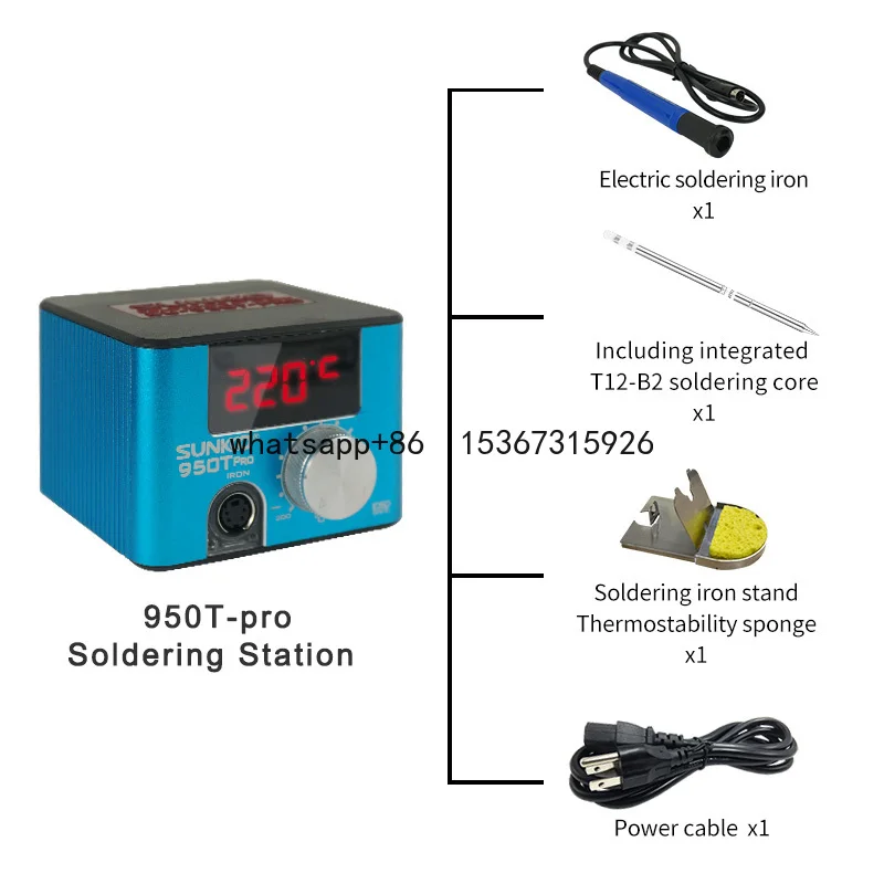 

Sunkko 950T Pro Electro Mini Spot Welding Machine Constant Temperature Mobile Phone Repair T12 Soldering Station Digital Display