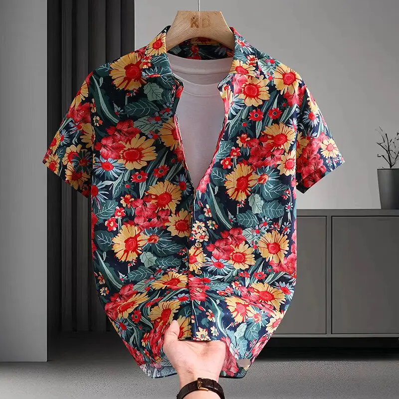 Neue Sommer Stil männer Licht Luxus kurzarm Floral Hemd männer High-end-Mode Marke kurzarm hemd