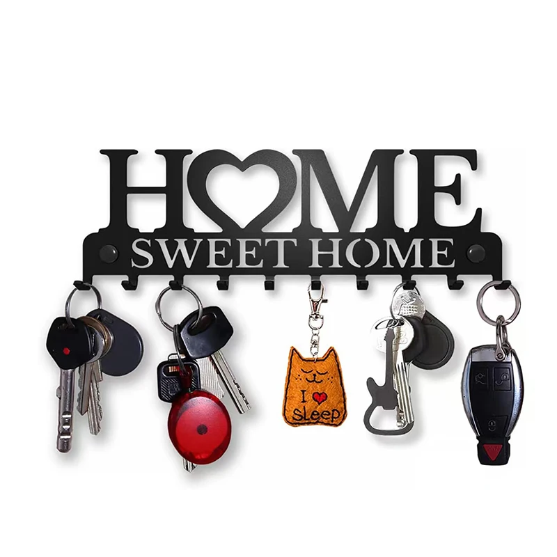 1PC Wall Mounted Sweet Home Decorative Keys Holder Key Hanger Wall Hook Creative  Holder For Front Door