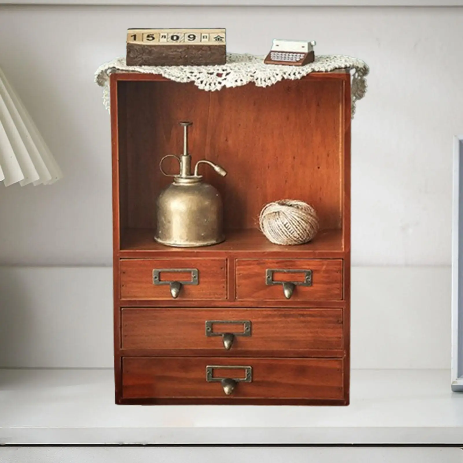 

Шкаф для хранения в стиле ретро, винтажный настольный органайзер для столешниц в гостиной