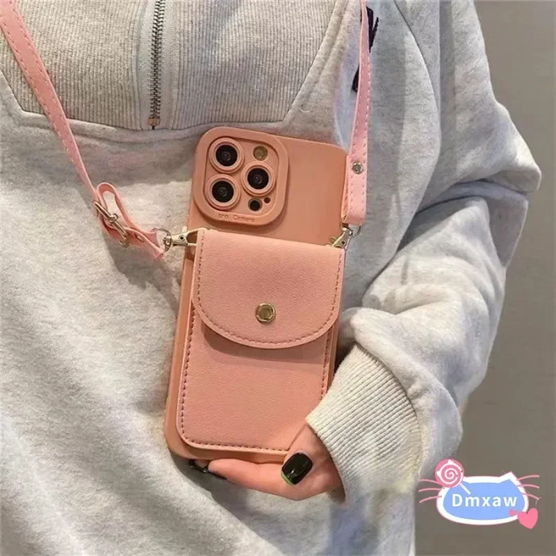 For infinix Hot 40 Pro 40i Note 30 Pro 30i Hot 30 Play 30i Smart 7 X6515 Cute Back Cover Flap Card Wallet +Lanyard Soft Case