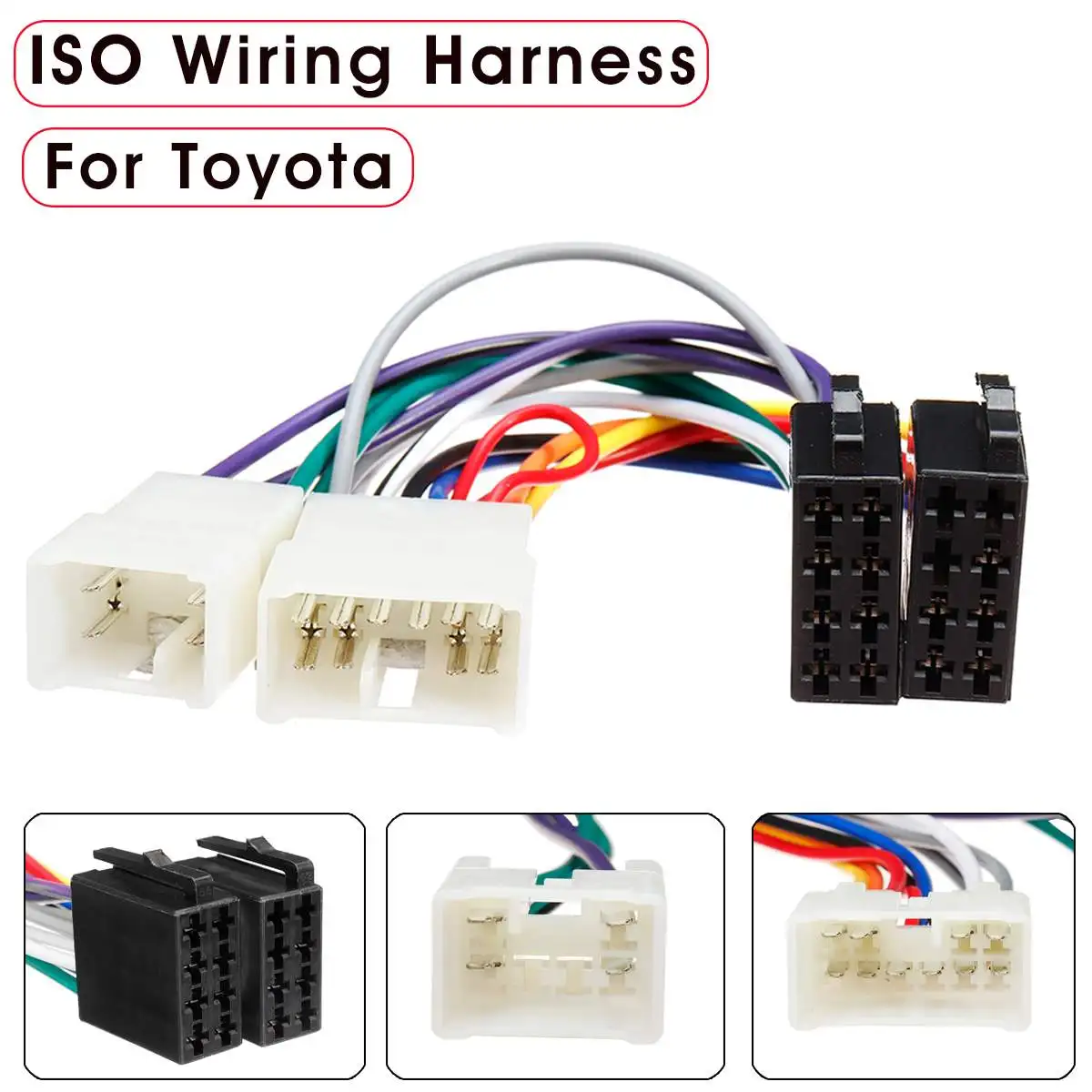 Car Stereo Radio Harness ISO Radio Wiring Harness Connector Plug Adapter For Toyota Camry Corolla RAV4 Aurion Avensis