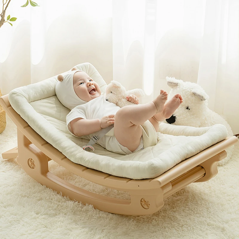 Enlarged U-shaped Design Baby Rocking Chair Baby Sleeping Lounge Chair Lightweight No Electric Rocking Cradle Comfort Chairs