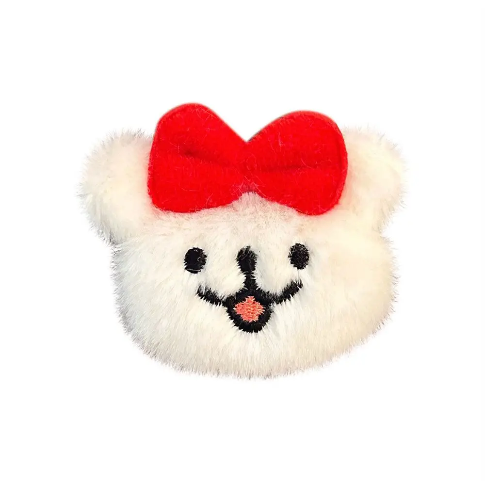 Cute Plush Doll Keychain Creative Cartoon Red Bow Puppy Brooch Stuffed Animal High Appearance Level Backpack Pendant Girls