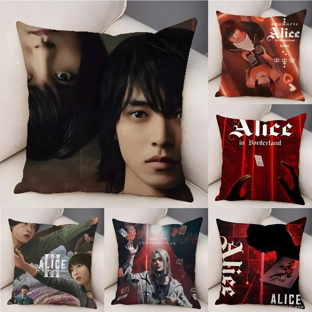TV A-Alice In Borderland Cushion Cover Plush Decorative Pillow Case With Hidden Zipper Fashion Room Decor For Home
