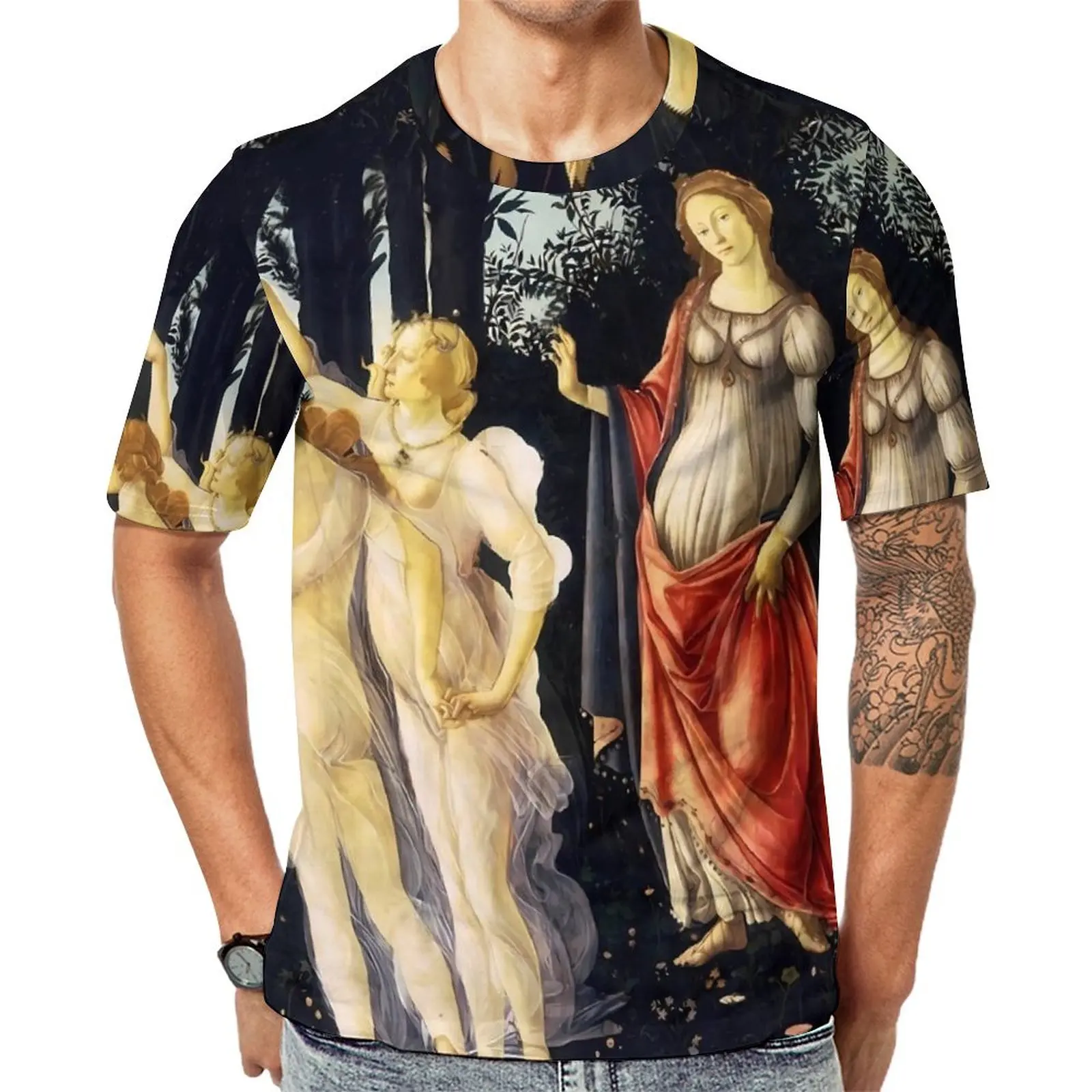 Premium T Shirt Sandros Botticelli T-Shirts La Primavera Classic Fashion Tees For Man Short Sleeve Graphic Oversized Clothing