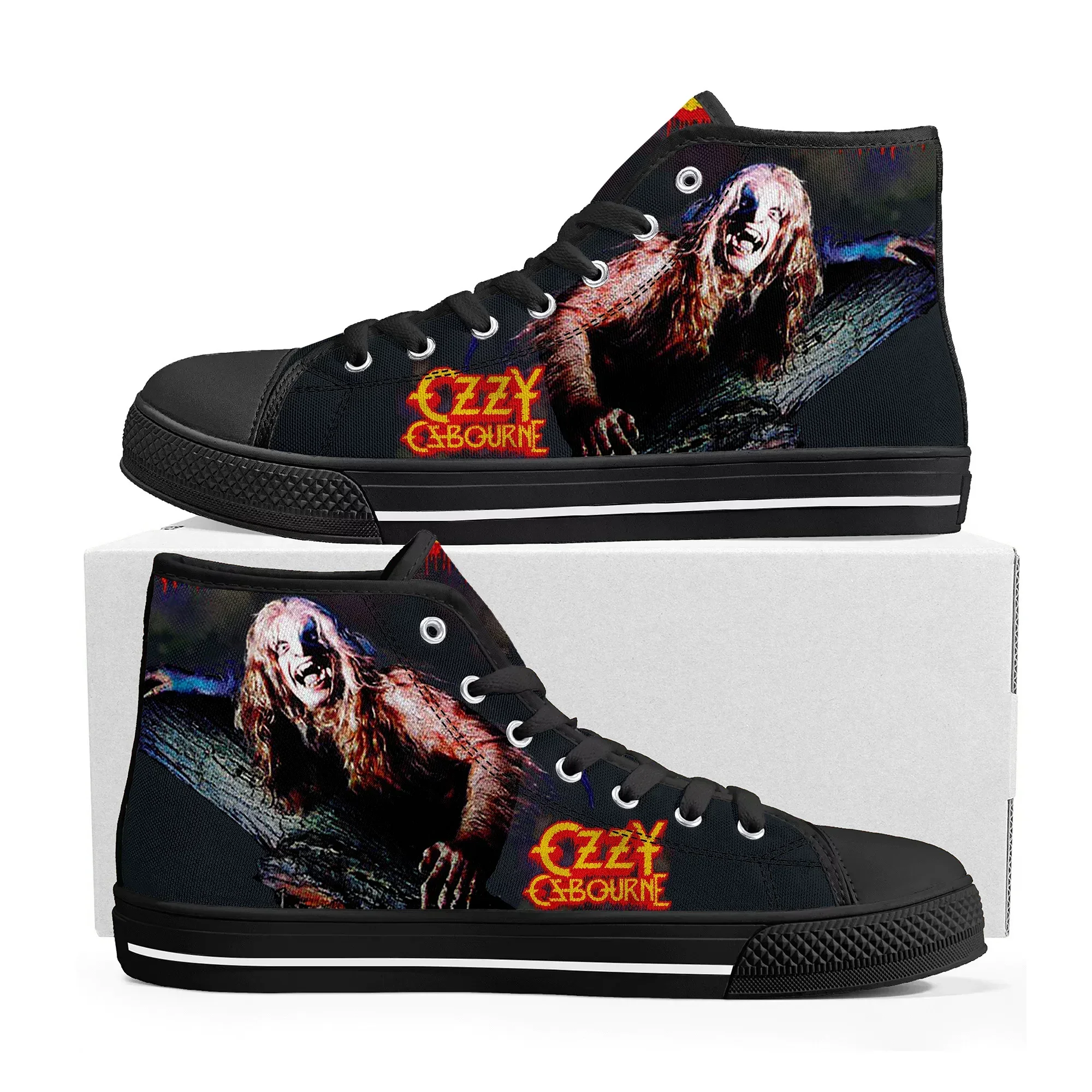 Ozzy Rock Singer Osbourne High Top High Quality Sneakers Mens Womens Teenager Canvas Sneaker Casual Couple Shoes Custom Shoes