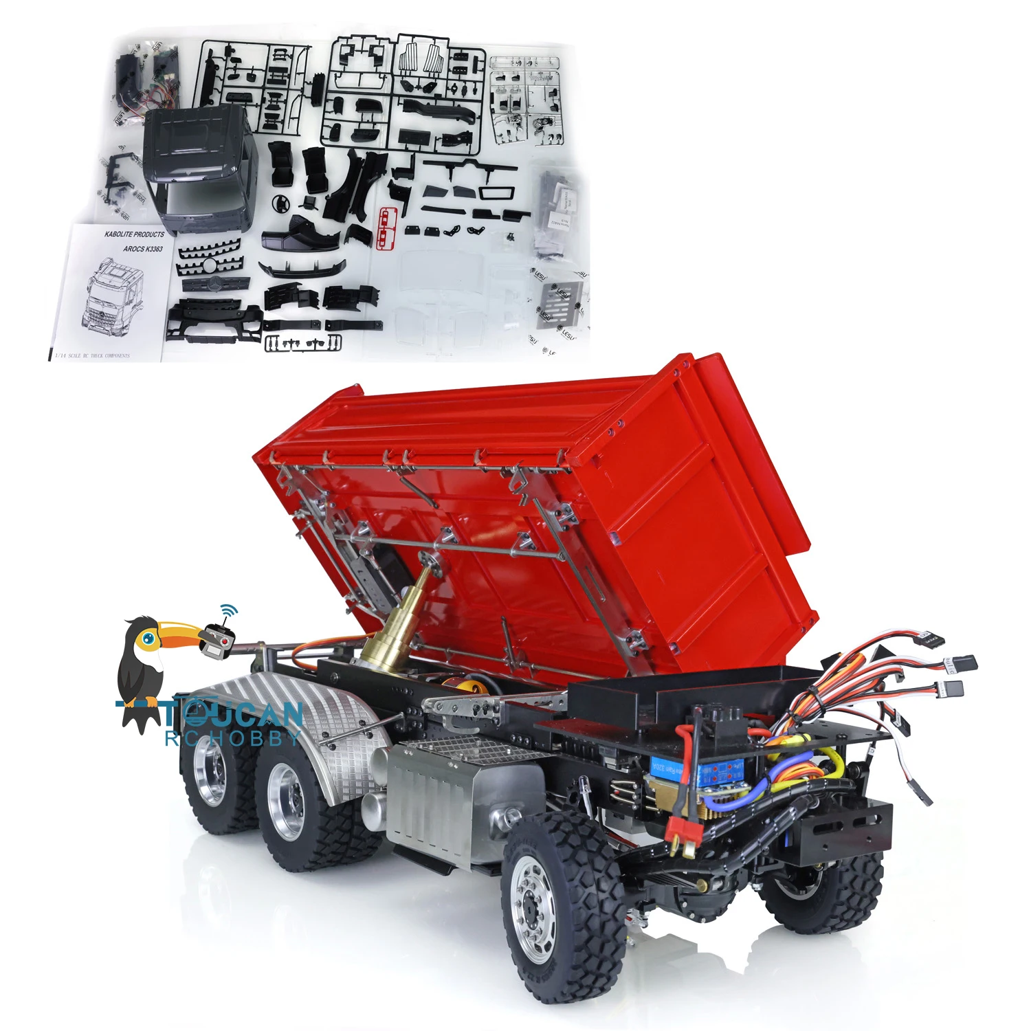 Lesu 1/14 RC Three-Way Tipper 3Axles Painted 3348 Kabolite Cabin 6X6 Dumper Truck Car Model Toys For Adults Thzh1283-Smt2