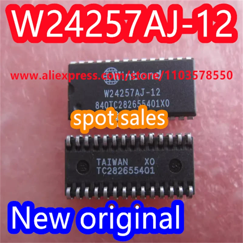 10PCS  Brand new original W24257AJ-12 32Kx8 high-speed CMOS static RAM storage IC chip W24257AJ 12 package SOJ28