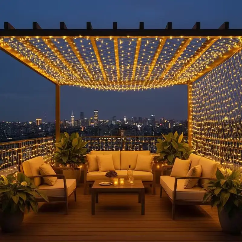 3x2m Christmas Net Mesh Curtain Lights Waterproof Outdoor Wedding Party Decoration