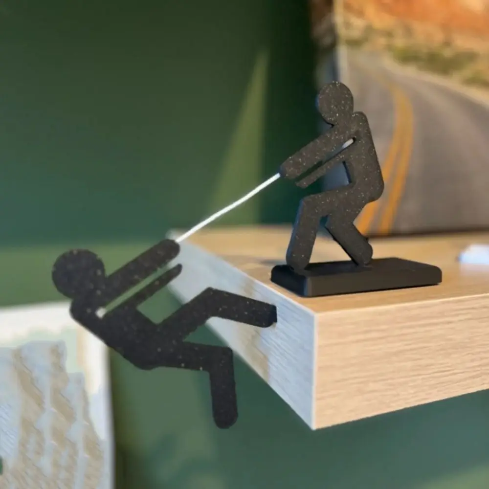 

Line of Salvation Standing Figurines Cartoon Black Standing People Statue 3D Printed Art and Craft Modern Sculpture Character