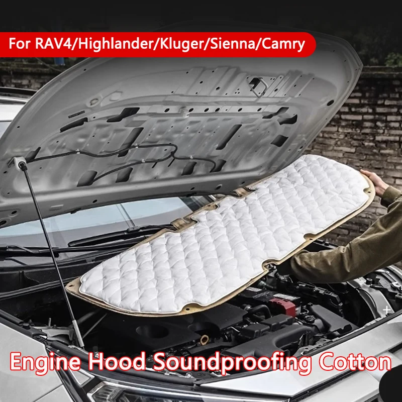 Car Engine Hood Sound Insulation Pad Soundproof Mat Cotton Cover Trim For Toyota Sienna Granvia  RAV4 Camry Highlander Kluger