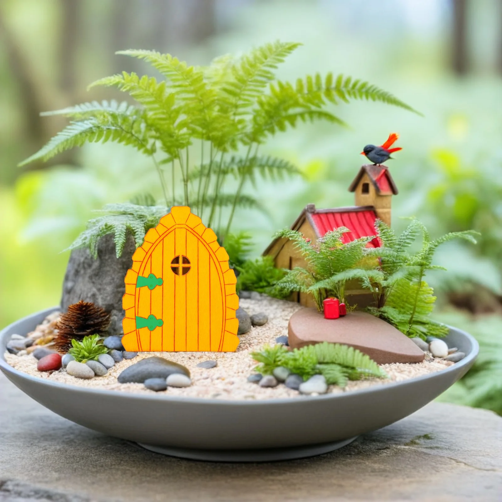 

40Pcs Fairy Door Unfinished Wood Miniature Blank Door for DIY Craft Garden Wedding Office Party Decoration