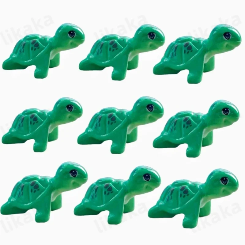 9PCS Green Turtles Mini Building Blocks DIY Animals Blocks Toys for Kids Birthday Gift Compatible Classic Bricks Toy