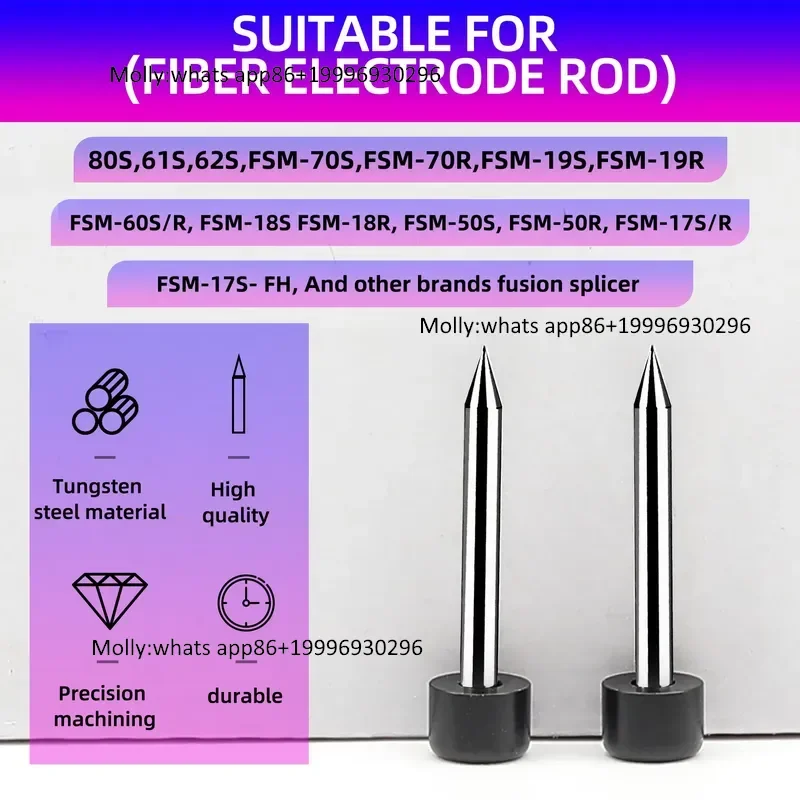 Fiber Optic Electrodes Rod FSM-17S FSM-50R FSM-50S FSM-60S FSM-60R Fiber Optic Fusion Splicer Replacement Electrodes One Pair