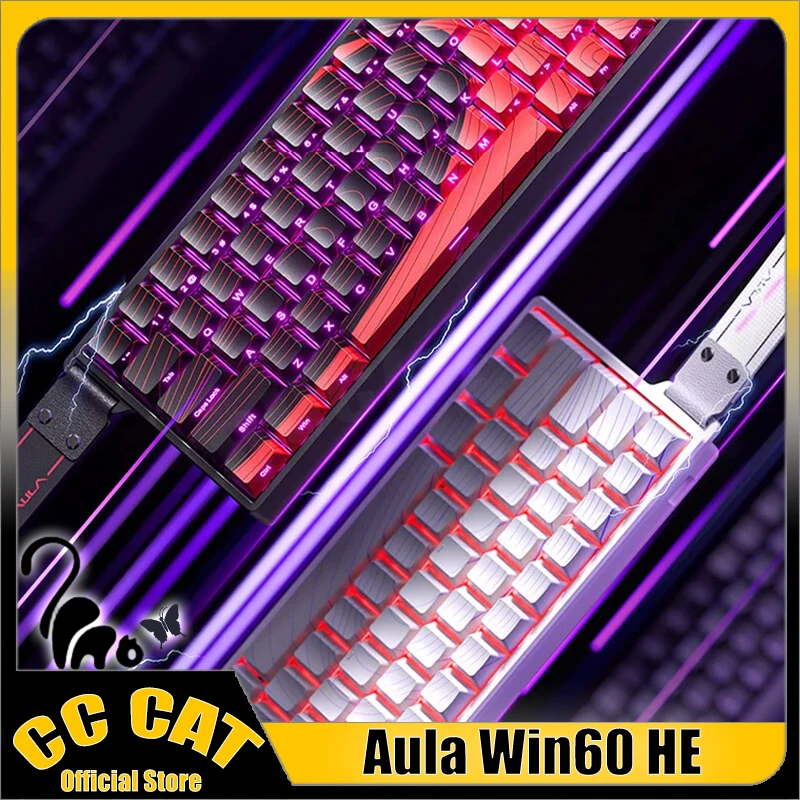 Aula Win60 Win68 He Magnetic Switch Mechanical Keyboard Wired 8k Hot Swap Gamer Keyboard Rt0.02 Socd Valorant Keyboard Custom