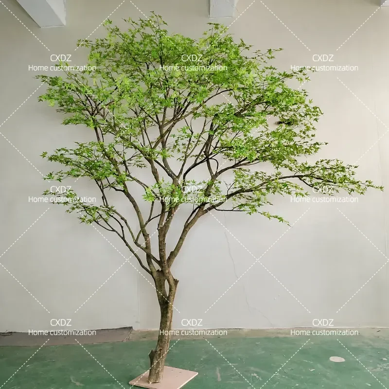 Large Artificial Maple Tree Simulation Green Plant Indoor Bionic Landscaping Decoration Fake Tree for Window Home Office