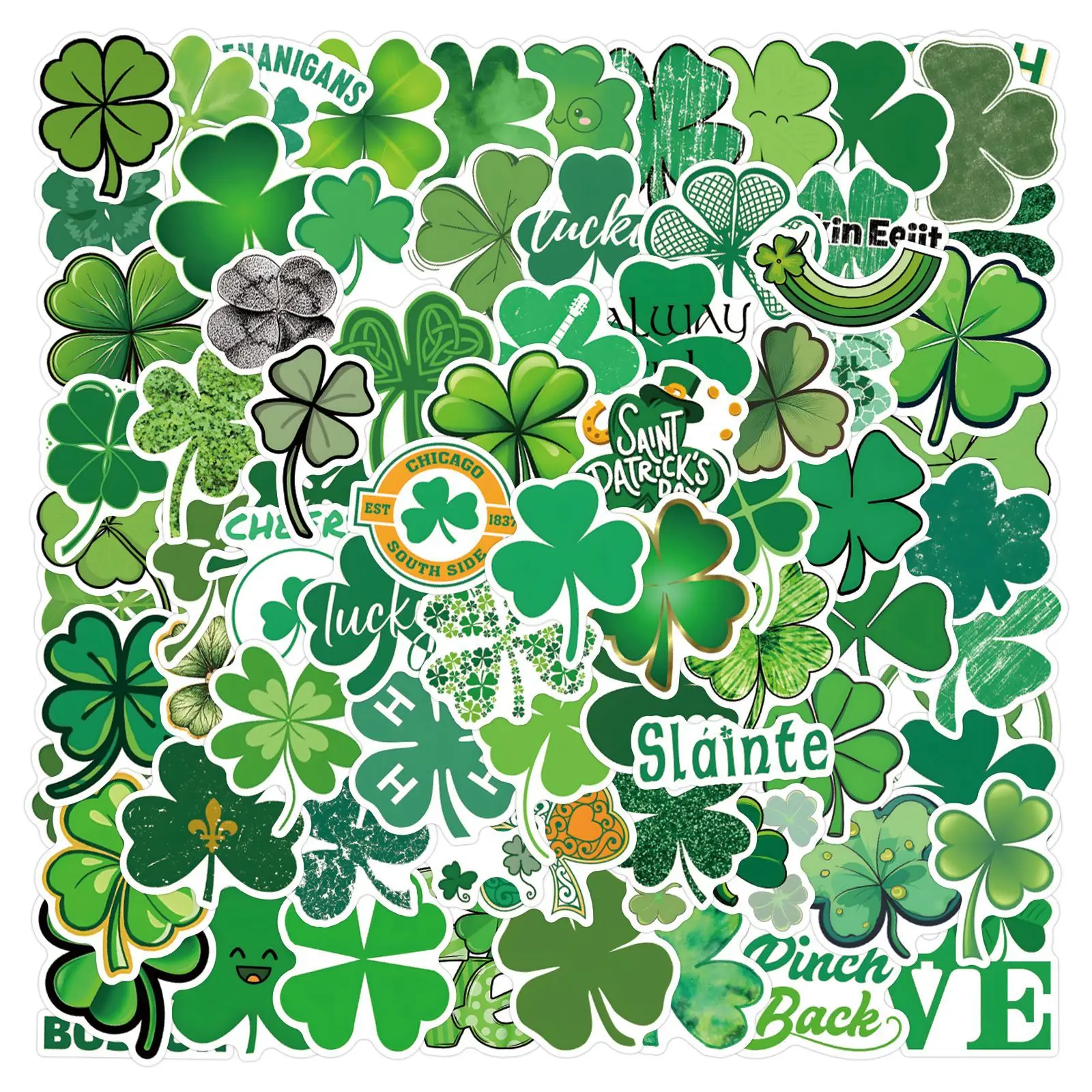 

10/30/50/110PCS St Patrick Cartoon Stickers Festival Celebration Decals Clover Graffiti Toy Green Sticker Laptop Phone Guitar