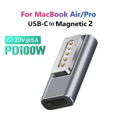 Adattatore PD magnetico USB tipo C per Magsafe 1 2 MacBook Air Pro Indicatore LED Convertitore spina magnetica a ricarica rapida