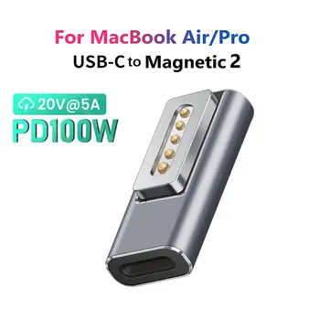 מתאם PD מגנטי USB Type C עבור Magsafe 1 2 MacBook Air Pro מחוון LED טעינה מהירה ממיר מגנט