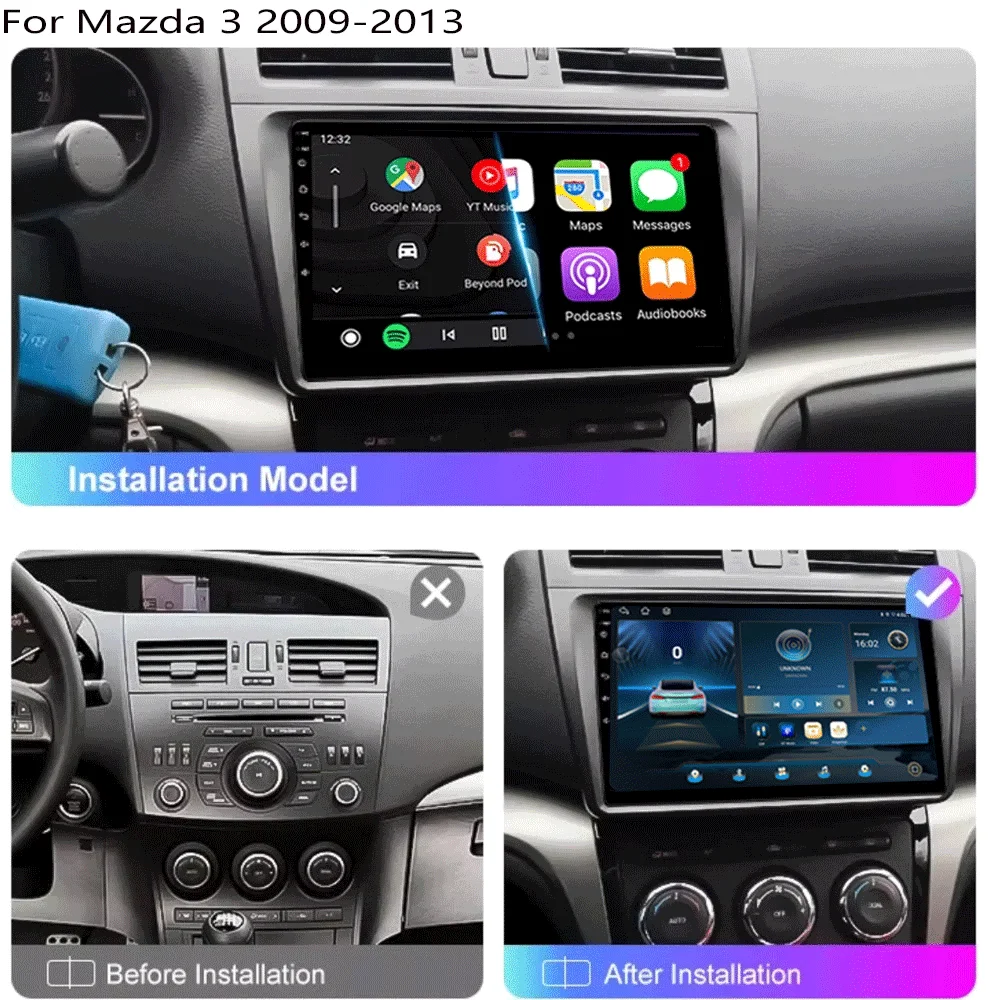 Android 16 Car Radio 8Core For Mazda 3 II For Mazda3 BL 2009 2010 - 2013 Carplay Auto Multimedia GPS Video Head Unit 2Din Player view 2