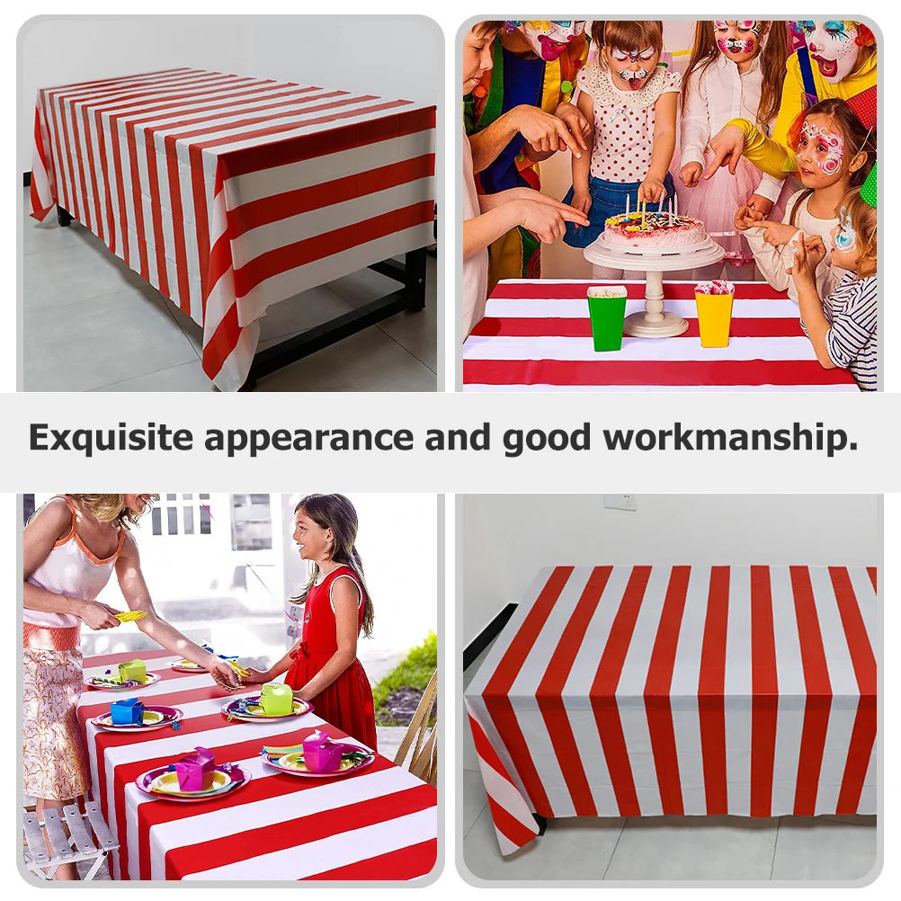 

2pcs Striped Tablecloth Waterproof Rectangle Table Covers For Dining Room Kitchen Picnic Party Reusable Plastic Table Mats
