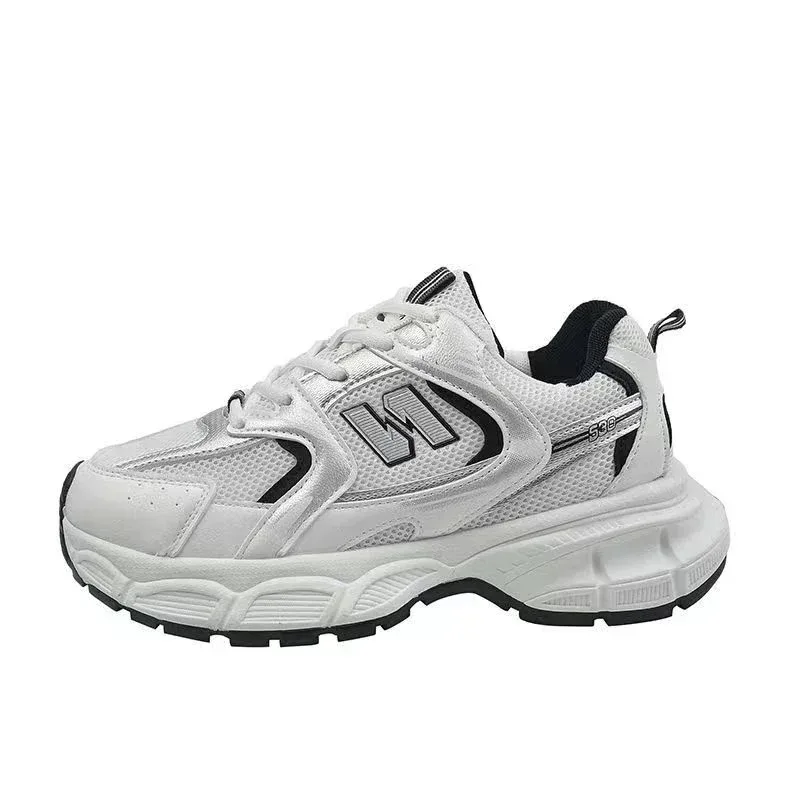 Zapatillas de deporte de suela gruesa para mujer, zapatos informales de moda, Tenis transpirables de malla, zapatos vulcanizados Feninino para