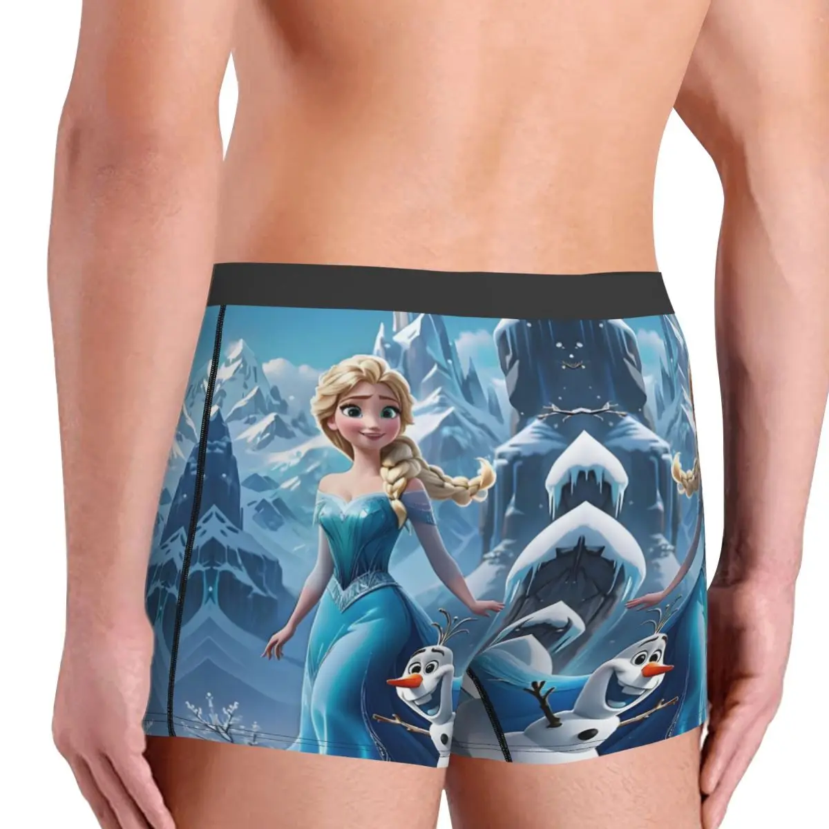 맞춤 남성용 신기한 겨울왕국 귀여운 공주 속옷 만화 영화 팬티 부드러운 반바지 팬티