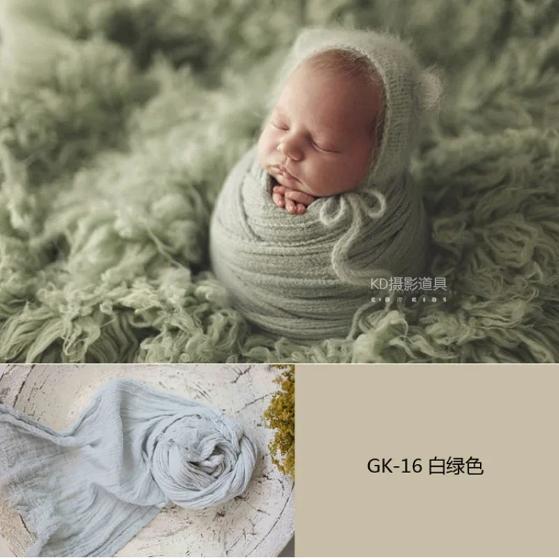 Newborn Photography Props Simple Solid Color Shooting Backdrop Blanket Soft Seersucker Wrap Studio Baby Photoshoot Blankets