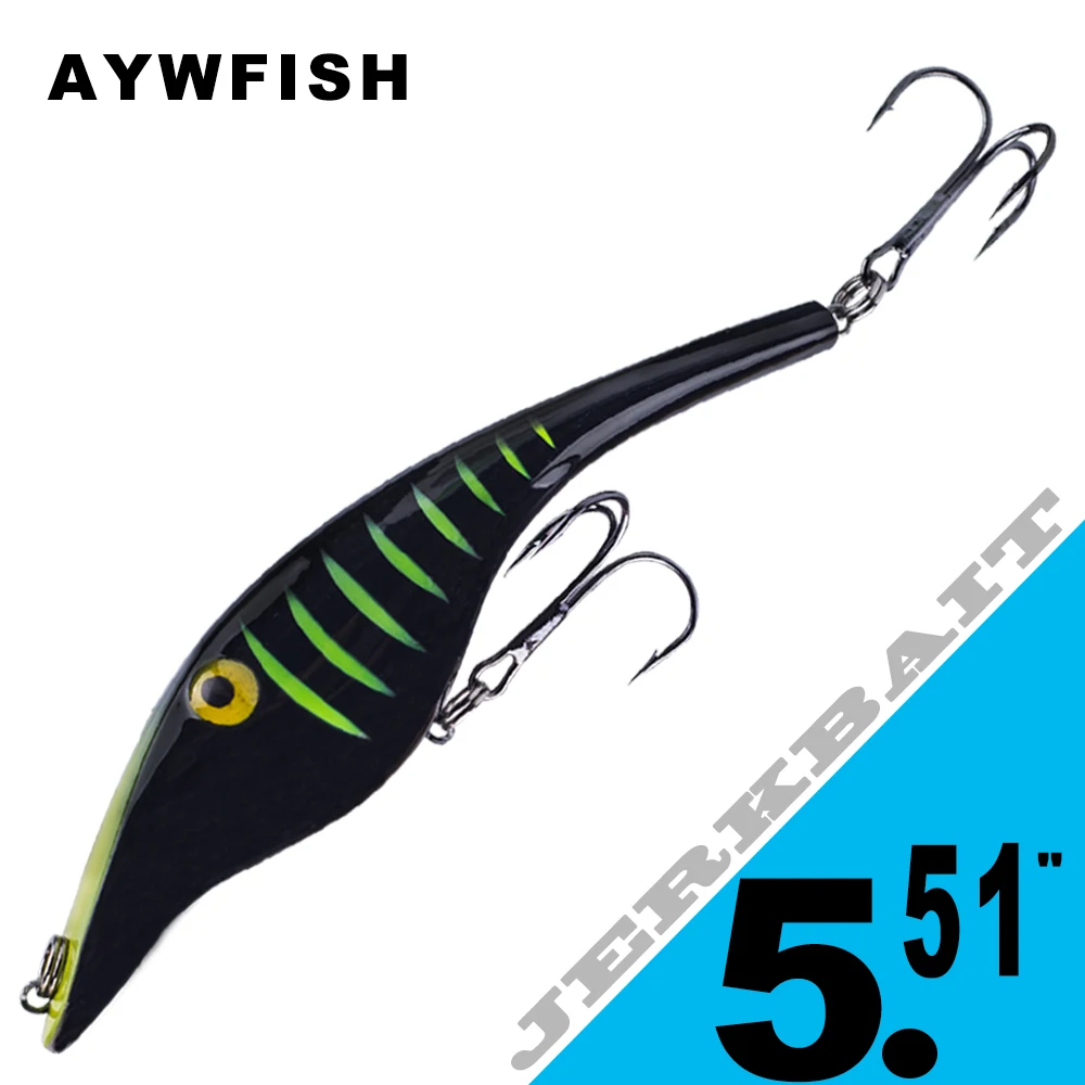 AYWFISH artificiel Jerorge leurres de pêche coulant brochet musclé tueur hochets vairon manivelle appât Wobblers matériel de poisson 14CM 43G