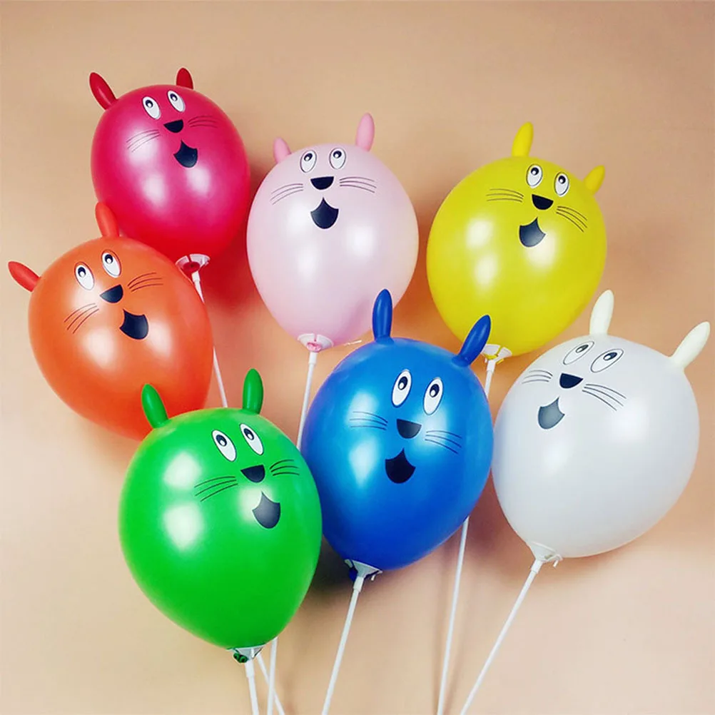 

25pcs 12 Inches Big Head Rabbit Cute Bunny Balloon Durable Reusable For Party Birthday Decoration Photo Props Balloon