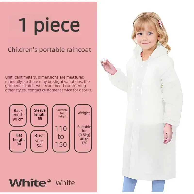 EVA Transparenter Einteiliger Wasserdichter Kinder-Regenmantel Leichter Kapuzenponcho für Outdoor-Reisen Tragbarer Dicker Regenschutz – Detail 10