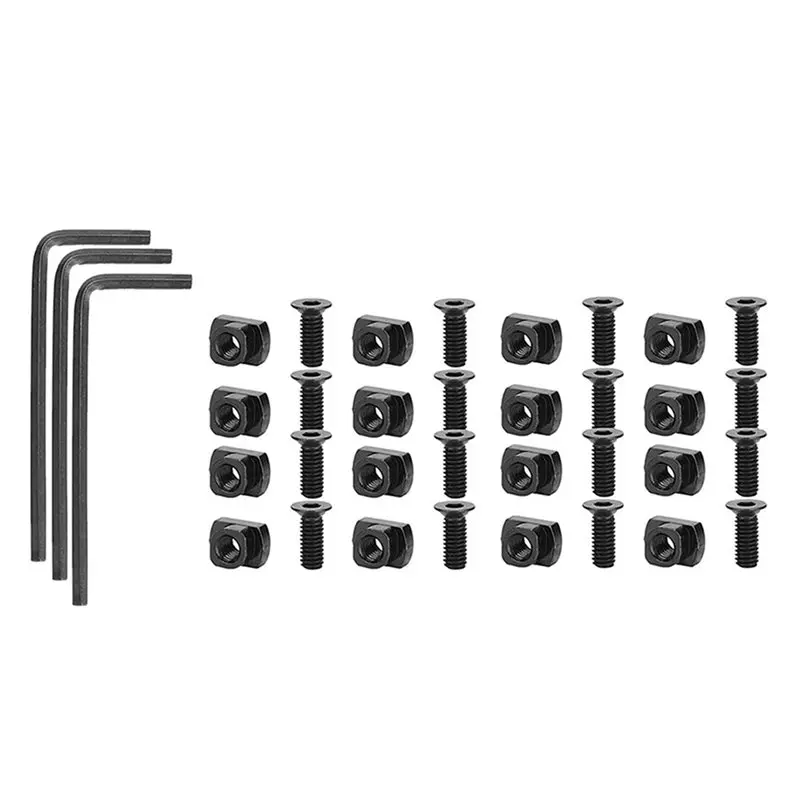 64 Pack M 4 T-Nut Metric Camming Screw Replacement Sets Compatible With Standard Rail Systems, With Thread Screws-AT30